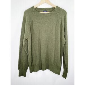J.Crew Factory Marled Olive Green Lambswool Blend Sweater Men's Size Large L